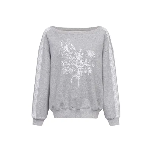 Ariseism Дизайн Inspired Кружево Цветочный Асимметричный Длинный рукав Толстовка Женские AUTUMN Свободный крой Топ Женские