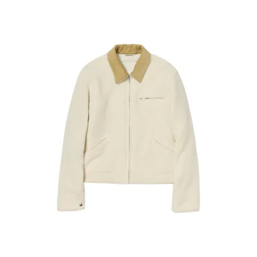 Auralee Fw25 HOMESPUN Твид ZIP Блойзер Куртка Мужская