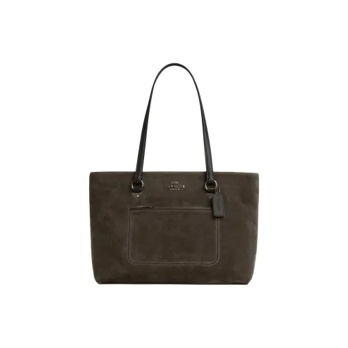 COACH Station Замша Тоут Сумка Сумка для покупок Сумка Сумка через плечо Большая Женская Армейский зеленый