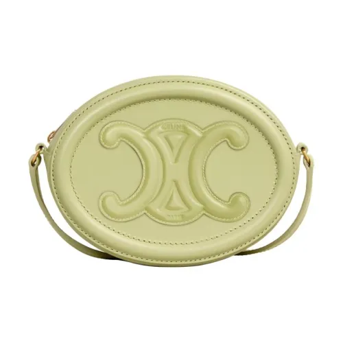 CELINE Cuir Triomphe Гладкая коровья кожа Сумка на плечо Женская Авокадо Зеленый Нефритовый Синий Светлый Травяной Зеленый