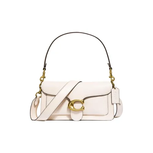 COACH Tabby Полированная Галечная Кожа GOD OF Вино Сумка Сумка через плечо Средняя Женская Белая