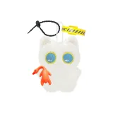 Широ Кошка Кукла Сдерживающая Жареную Утку с Черным Шнуром и Желтым Волшебным Ремнем