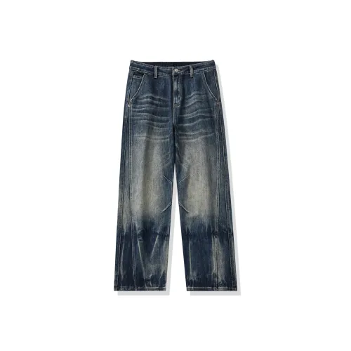 YASHENQISHI 195T6801 Винтажный синий Мужские Джинсы