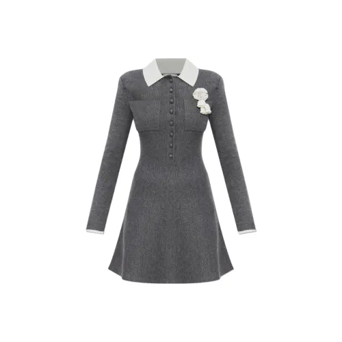 Self Портрет Длинное Платье с Длинными Рукавами Женское