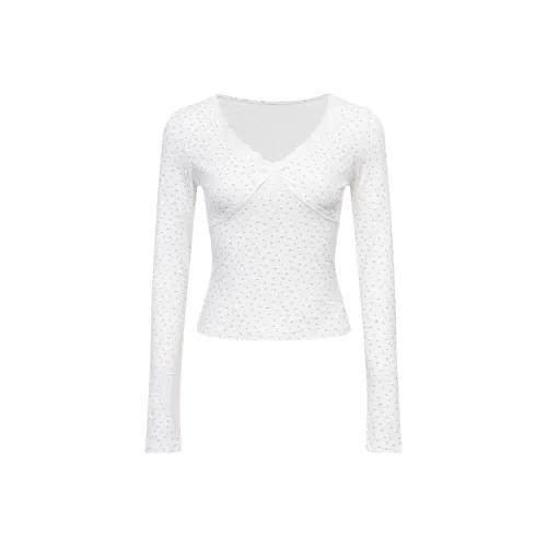 Ariseism Стандартный дизайн Чувствительное кружево Цветочный Длинный рукав Рубашка Женская AUTUMN Девчачья Облегающий крой Топ Женская