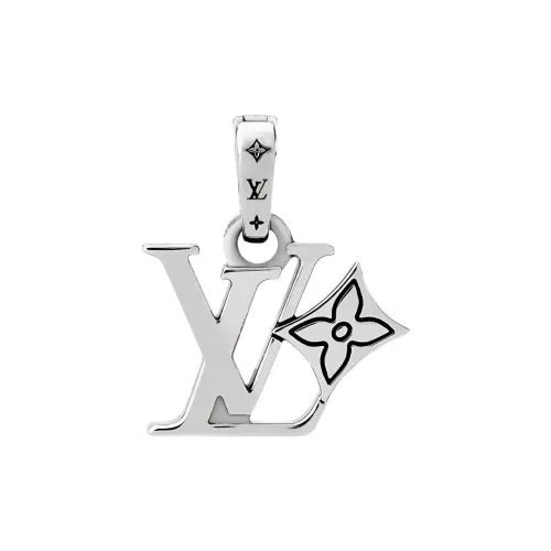 LOUIS VUITTON Nigo Collaboration Цветочный дизайн Металлический Аксессуар Сумка Унисекс Серебряный