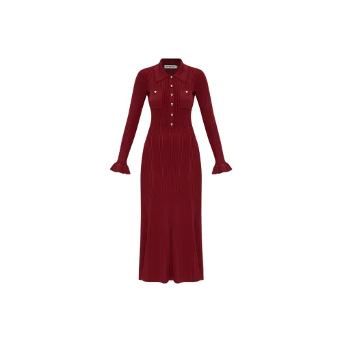 Self Портрет Длинное Платье с Длинными Рукавами Женское