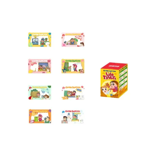 POP MART Коллаборация Edition Life Drama Collection Карандаш SHIN Chan Фигурка Слепые коробки Один Mystery Коробка Целая коробка 8 шт