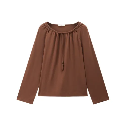 Giordano 08 Кофейный Коричневый Женские T-рубашки