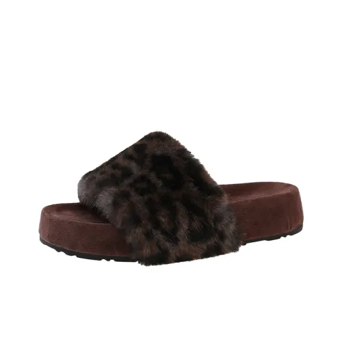 Puppytown Резиновый Platform Slide Хлопок Тапочки Женские