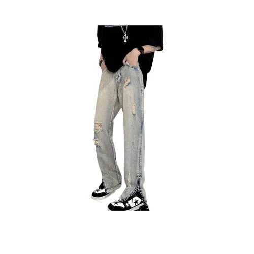 SOUL WORKER Light Blue Unisex Jeans SOUL WORKER Светло-голубые унисекс джинсы