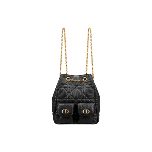 DIOR Caro Sheepskin Backpack Medium Women's Black