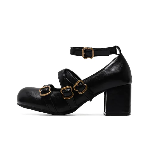 Take the Qin Грубый каблук Туфли Мэри Джейн 4,5 см Женские Подарочный набор в коробке