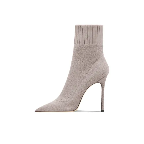 Siwei Носки Crew Slim Heel Botines Супер Высокий Каблук Женские Хаки Тонкие Ботинки