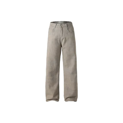 Bosieagender Хаки Серый Унисекс Джинсы