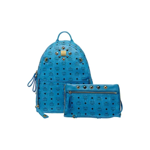 MCM Stark Visetos Medium Unisex Blue