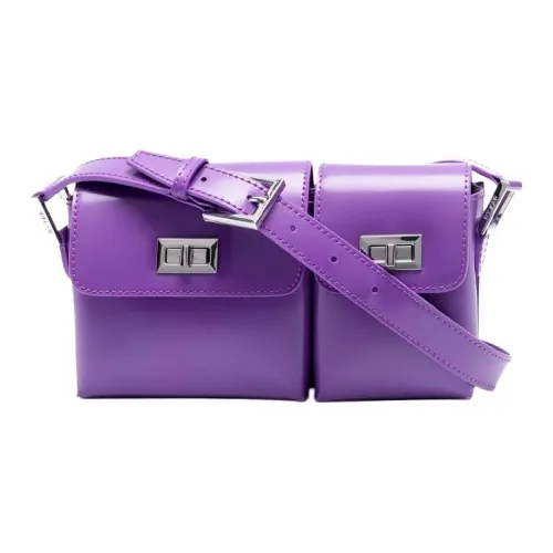 By Far Baby Billy Коровья кожа Лакированная кожа Сумка на плечо Маленькие звезды-близнецы Сумки через плечо Сумка через плечо Женская Фиолетовая