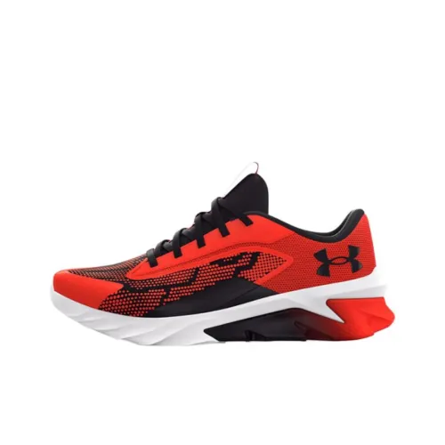 Under Armour Scramjet 4 Устойчивый к истиранию Дышащий Низкий Топ Беговые Кроссовки для Детей Черный Красный Подростки