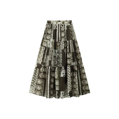 Giordano Повседневный Длинный Юбка Женские