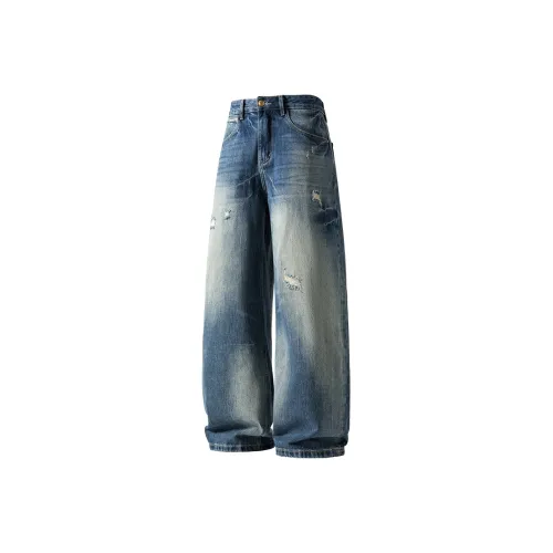 ZENGZHI Джинсы Свободный крой Прямой крой Унисекс