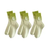 С вышивкой, носки Crew, упаковка из 3 пар (зеленый + зеленый + зеленый)