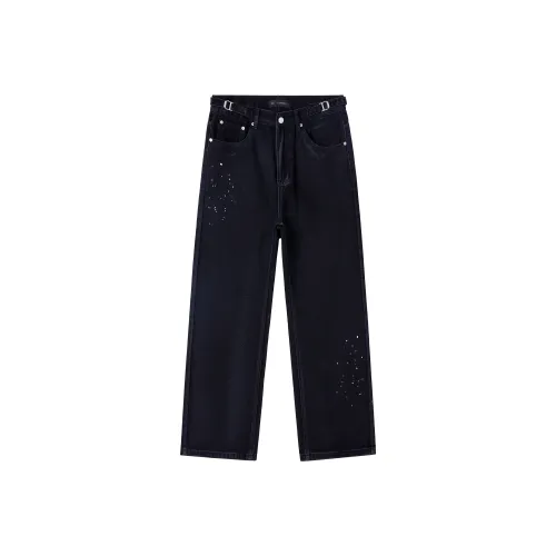 HARSIINCN H25AMNK403 Черный Граффити Унисекс Джинсы