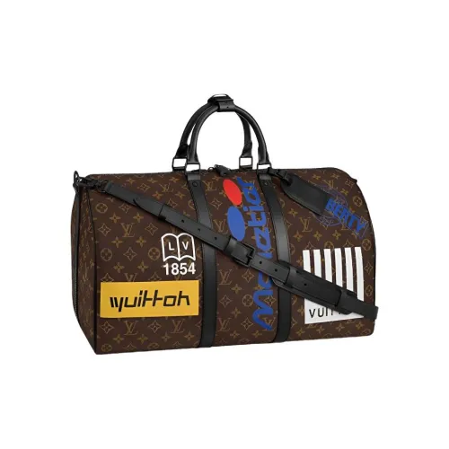 LOUIS VUITTON Keepall Кожа Сумка через плечо Сумка Мужская Темно-коричневая