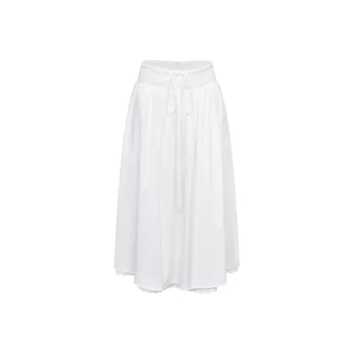 Ariseism Премиум Белый Кружево Юбка Для Женщин ОСЕНЬ Повседневный Длинный Юбка Женская