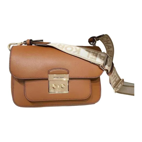 MICHAEL KORS Sloan Корова Кожа Спилок Camera Сумка Сумка через плечо Средний Женский Коричневый