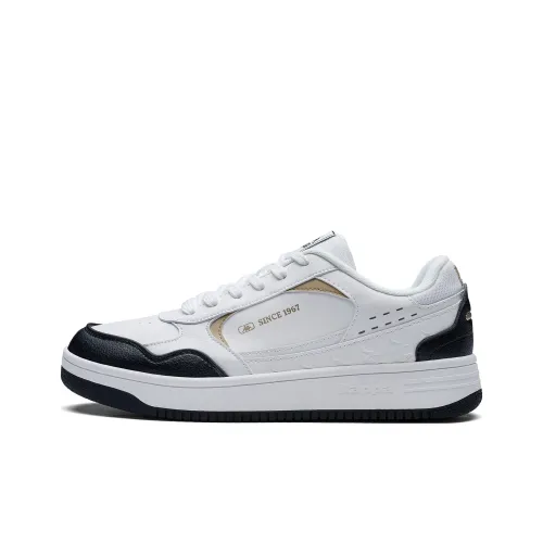 Серия KAPPA Спина на Спине Устойчивые к истиранию Низкие Кроссовки для скейтбординга Унисекс Белый Черный