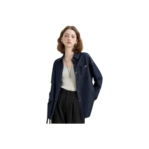 WESTLINK Blue Women's Shirts WESTLINK Синие Женские Рубашки