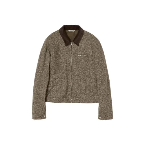 Auralee FW25 HOMESPUN Твид ZIP Блойзер Куртка Мужская