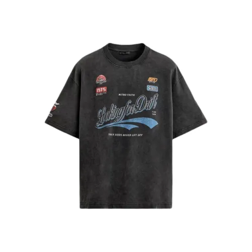 ZARA Deep Антрацитовый Мужские T-рубашки