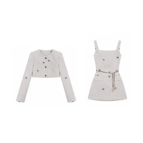 Udon House Светло-серый женский комплект с юбкой