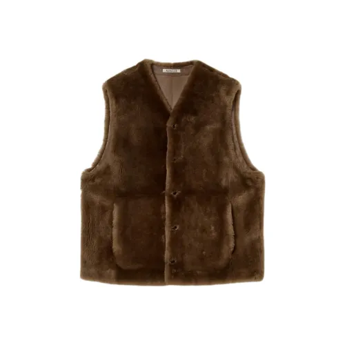 Auralee FW25 STRAIGHT MERINO MOUTON FUR ВЕСТ Мужской