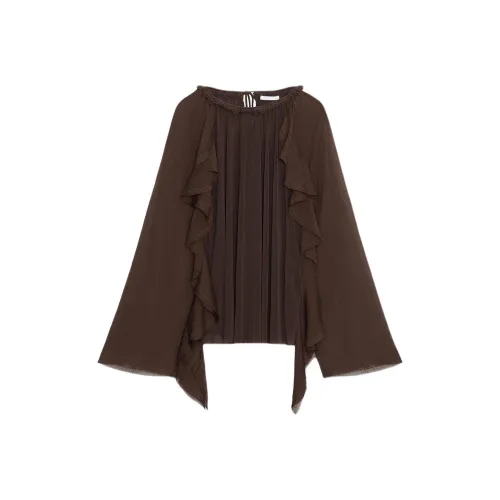 ZARA Шоколад Женские Рубашки