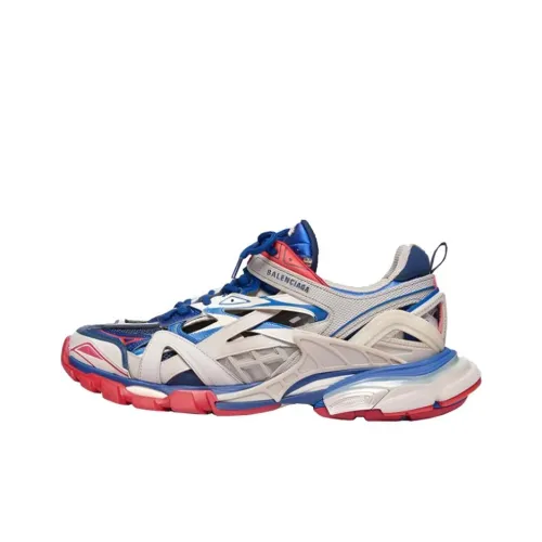 Balenciaga Track 2,0 Low Топ Толстоподошвенные кроссовки Мужской Оранжевый Синий Белый