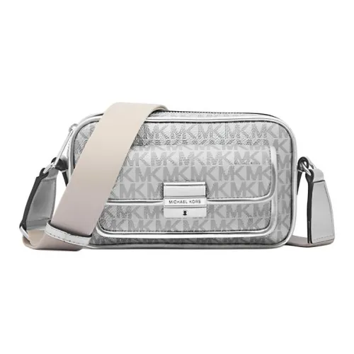 MICHAEL KORS Bradshaw Покрытый холст Сумка через плечо Экстра малый Женская серебряная