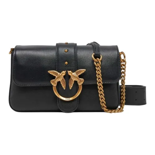 PINKO Love Bag Сумка из коровьей кожи на плечо Мини Женская Черная