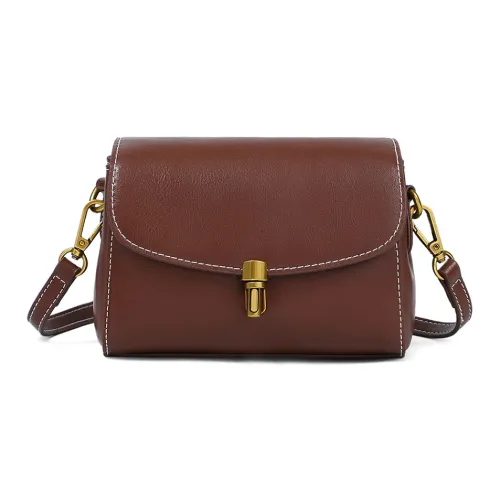 Crtnzo Kroez Сумка через плечо из коровьей кожи маленькая квадратная сумка стандартная женская кофейного цвета