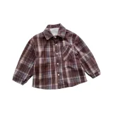 XTY-Вельвет Рубашка (Кофейная Клетка)