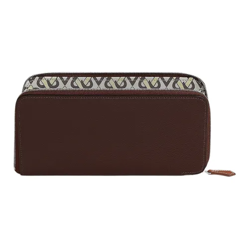 HERMES Silk'In Evercolor Телячья кожа Кошелек Женские MOKA Серый