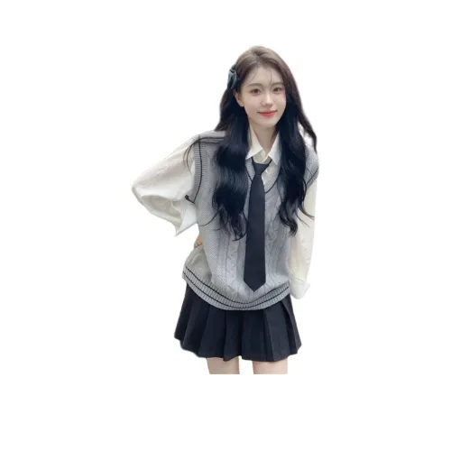 GOSO Жилет + Рубашка + Галстук + Юбка Женские Комплекты с Юбкой