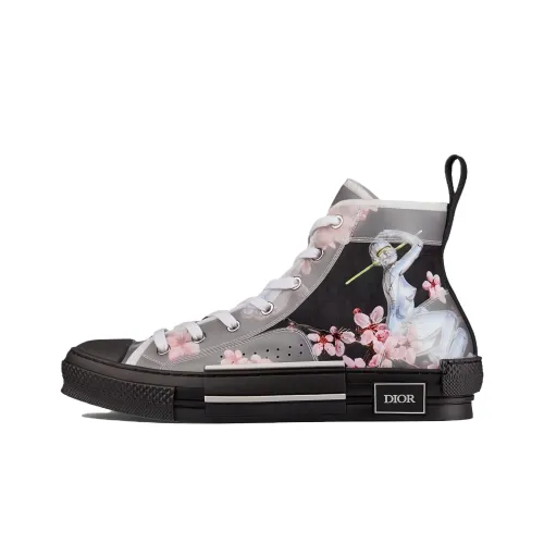 DIOR B23 OBLIQUE SORAYAMA Высокие Топы Стильные Скейтбординг Мужской Черный