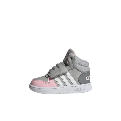 ADIDAS NEO Hoops 2,0 MID Устойчивый к истиранию MID Топ Обувь для малышей Серый Розовый Infant и Toddler