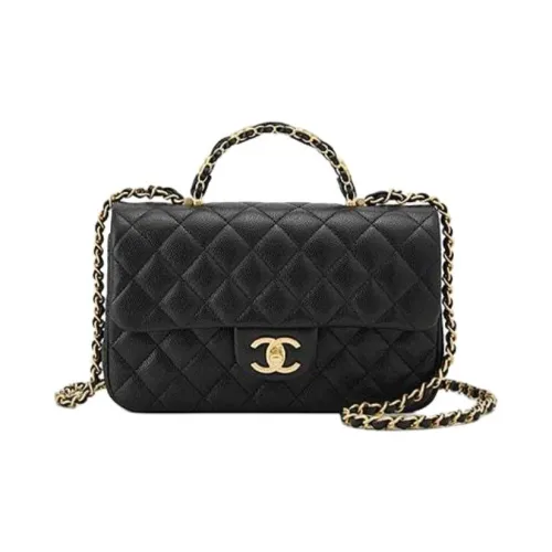 CHANEL Classic Flap CF Коровья кожа Сумка через плечо Сумка Женская Черная