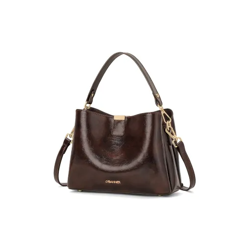 C°BANNER Спилок из коровьей кожи с синтетической кожей сумка среднего размера женский кофе