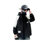 Черное зеленое хлопковое пальто с подкладкой