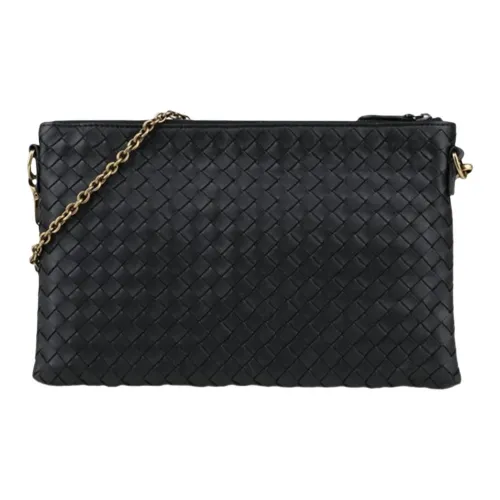 Bottega Veneta Intrecciato Кожаный Клатч Унисекс Черный