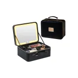 Звездообразующий черный (Высококачественный кейс для макияжа с LED)
